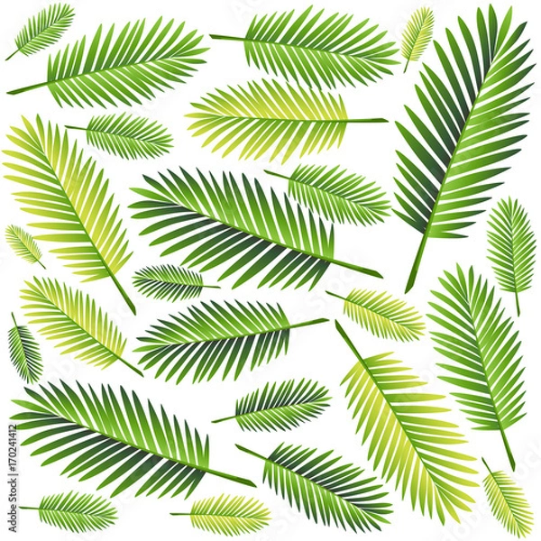 Fototapeta Tropical palm leaves, jungle leaves seamless vector floral pattern background Web site page and mobile app design Vector illustration.