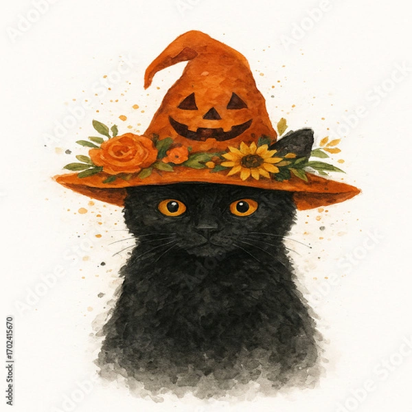 Obraz halloween witch with pumpkin