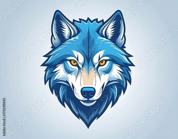 Fototapeta Blue wolf head graphic