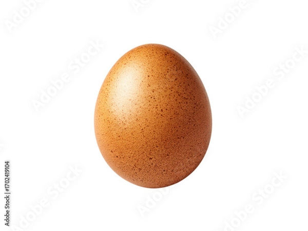 Fototapeta Brown speckled chicken egg isolated on black background oval, Isolated On Png Transparent Background