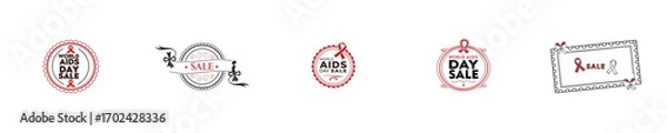 Obraz World Aids Day Sale Ribbons Emblems Red vector