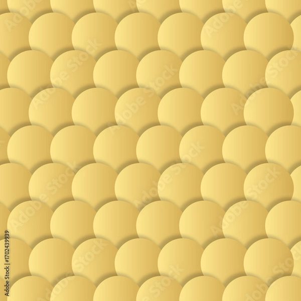 Fototapeta Seamless gold fish scale pattern. Reptile skin texture. Snake scales repeating background