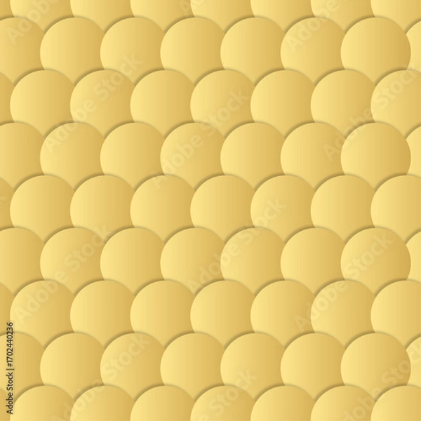 Fototapeta Seamless gold fish scale pattern. Reptile skin texture. Snake scales repeating background