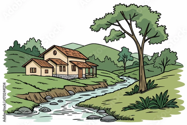 Fototapeta house in the woods