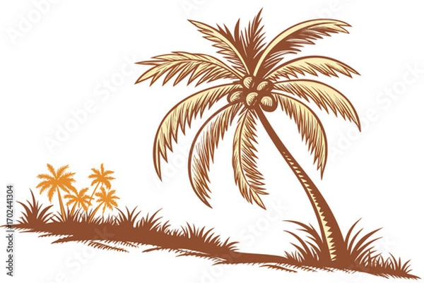 Fototapeta palm tree vector illustration