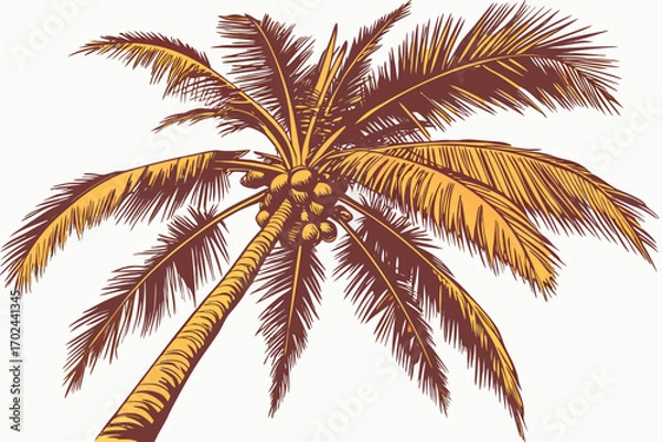 Fototapeta palm tree on white background