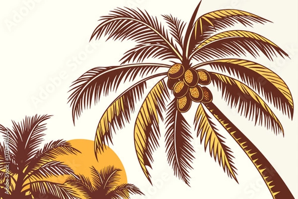 Fototapeta palm tree vector illustration
