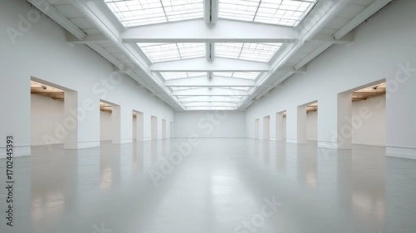 Fototapeta Empty Modern Art Gallery Interior – Minimalist Background for Design and Web
