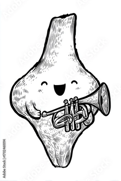 Obraz Funny vegetable playing trumpet