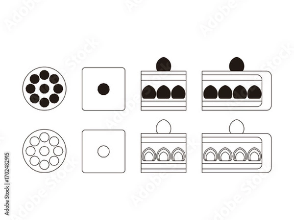 Obraz ケーキのアイコンのイラストのセット
