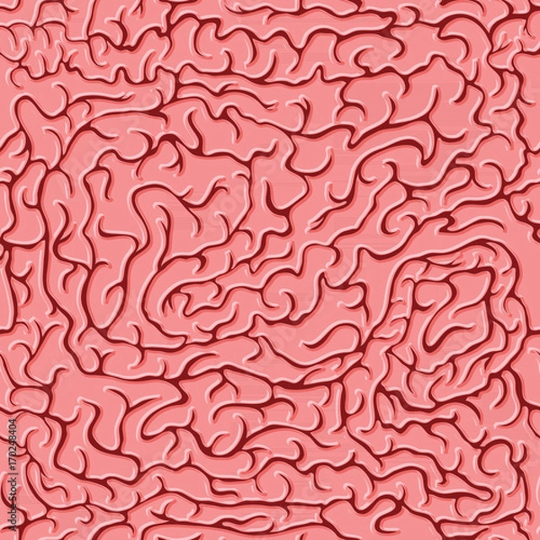 Fototapeta Seamless pattern with brains. Vector illustration