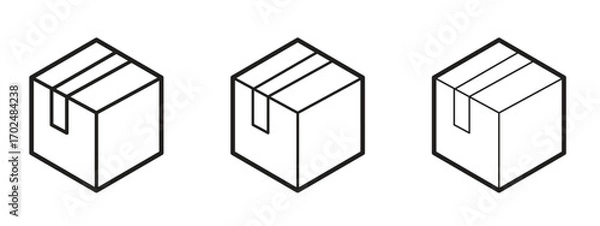 Fototapeta Boxes icon, outline sign, linear symbols