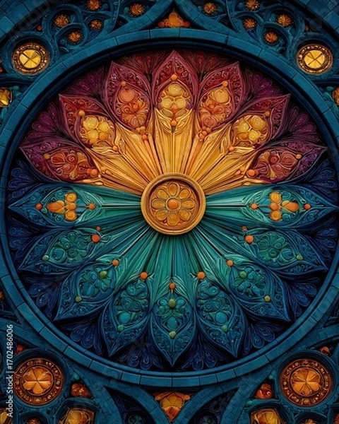 Obraz A kaleidoscope of vibrant colors forming intricate patterns, symbolizing the beauty of diversity in unity.