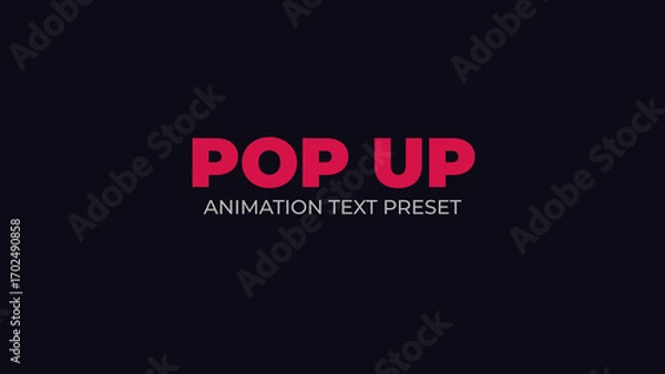 Obraz Pop Up Bounce Text Animation Preset