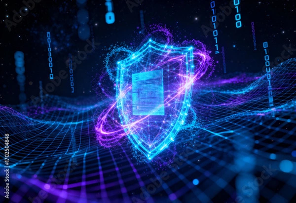 Obraz Quantum Computing Cybersecurity with Entangled Particles Encryption Shield