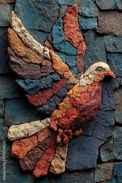 Obraz A mosaic made of broken pieces, reassembled into a beautiful whole, showing how peace can heal.