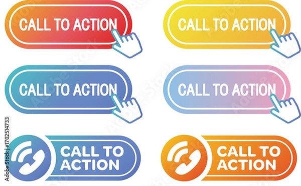 Fototapeta CALL TO ACTIONのボタンUI