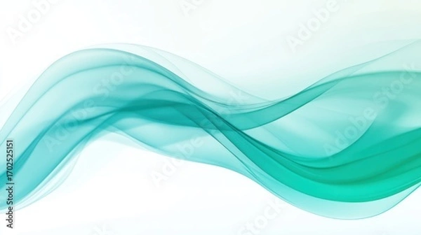 Fototapeta Abstract Teal Waves: Serene Flowing Design