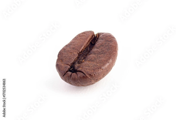 Fototapeta Coffee bean on white background, macro close-up