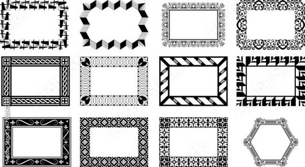 Fototapeta Borders Decorative Eps, Vector Images Black and White