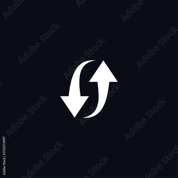 Fototapeta Repeat icon logo flat vector design