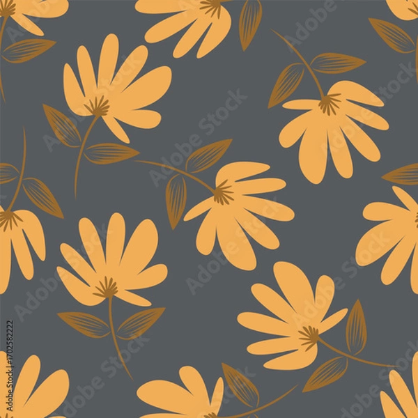 Fototapeta Vector design solid flower all over seamless pattern wrapping paper design, digital image printing factory textile
