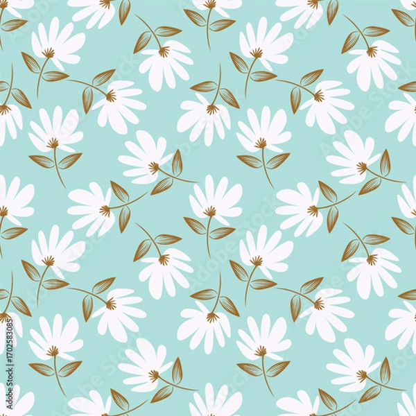 Fototapeta Vector design solid flower all over seamless pattern wrapping paper design, digital image printing factory textile
