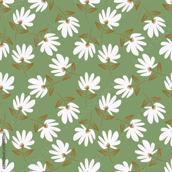 Fototapeta Vector design solid flower all over seamless pattern wrapping paper design, digital image printing factory textile
