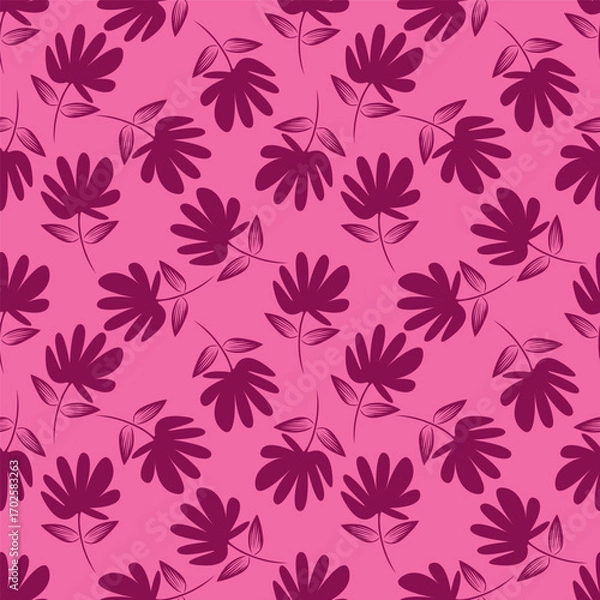 Fototapeta Vector design solid flower all over seamless pattern wrapping paper design, digital image printing factory textile
