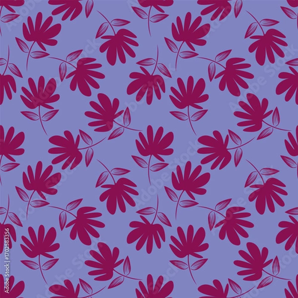 Fototapeta Vector design solid flower all over seamless pattern wrapping paper design, digital image printing factory textile

