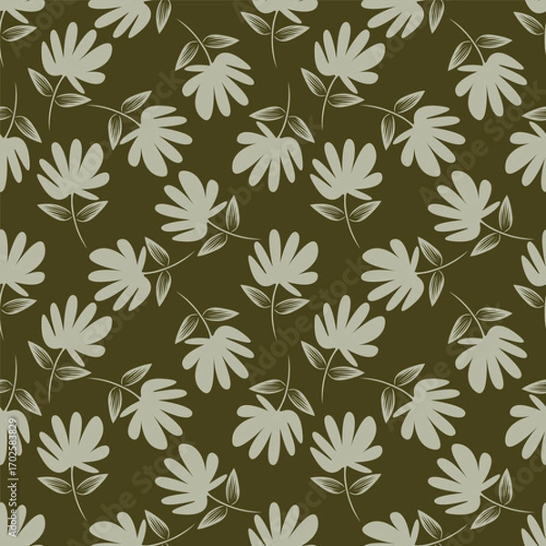 Fototapeta Vector design solid flower all over seamless pattern wrapping paper design, digital image printing factory textile
