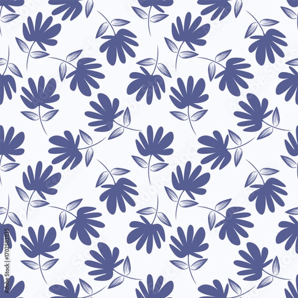 Fototapeta Vector design solid flower all over seamless pattern wrapping paper design, digital image printing factory textile
