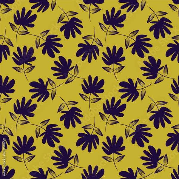Fototapeta Vector design solid flower all over seamless pattern wrapping paper design, digital image printing factory textile
