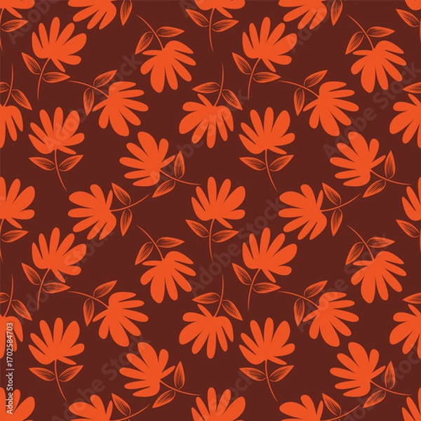 Fototapeta Vector design solid flower all over seamless pattern wrapping paper design, digital image printing factory textile
