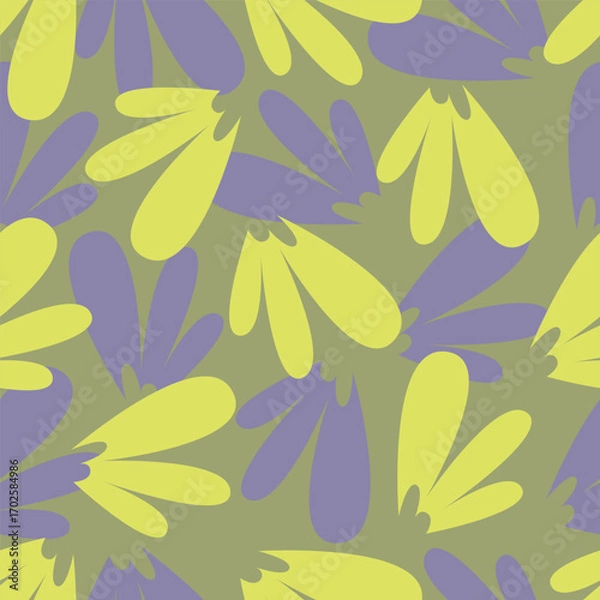 Fototapeta Vector design solid flower all over seamless pattern wrapping paper design, digital image printing factory textile
