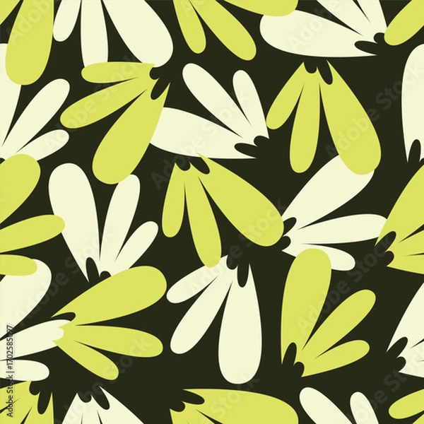 Fototapeta Vector design solid flower all over seamless pattern wrapping paper design, digital image printing factory textile
