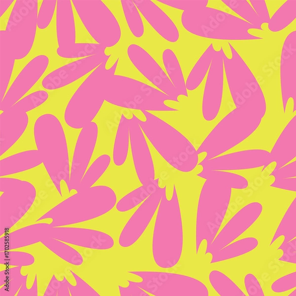 Fototapeta Vector design solid flower all over seamless pattern wrapping paper design, digital image printing factory textile
