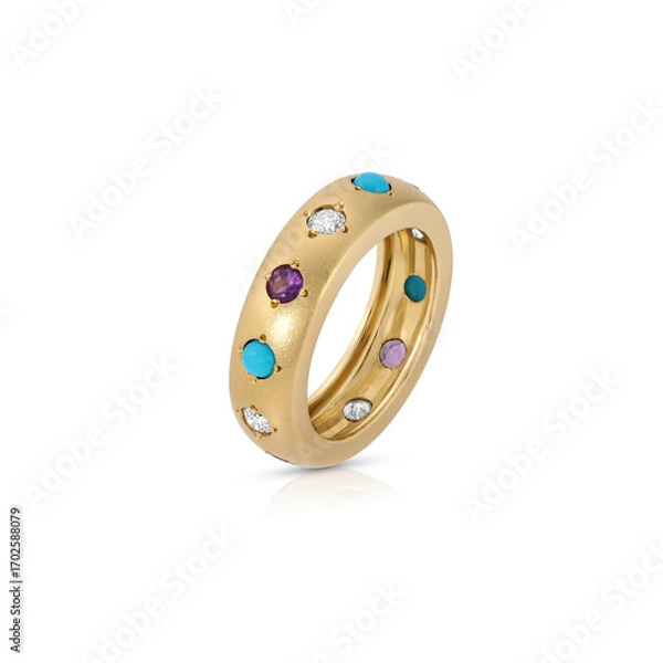 Obraz Elegant golden jewelry box with a precious pearl necklace, isolated on a white background