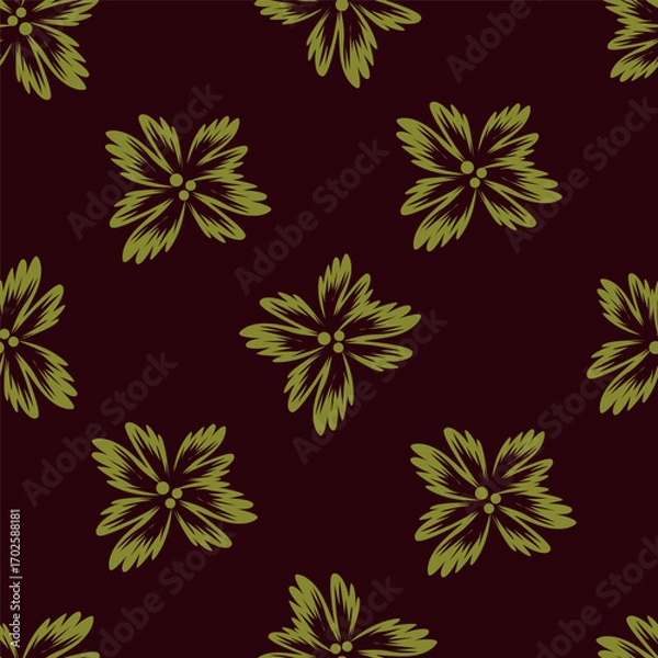 Fototapeta Vector design solid flower all over seamless pattern wrapping paper design, digital image printing factory textile
