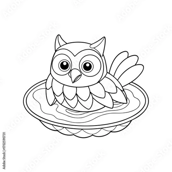 Obraz Cheerful Owl Gliding Coloring Page
