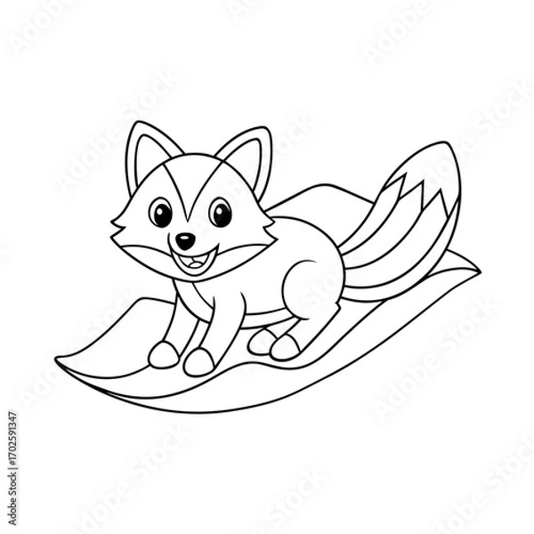 Obraz Cheerful Fox Sliding Coloring Page
