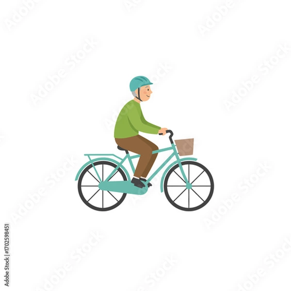 Fototapeta Elderly Cycling