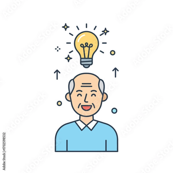 Fototapeta Elderly with Heart Icon