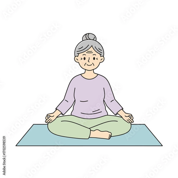 Fototapeta Elderly Yoga Pose
