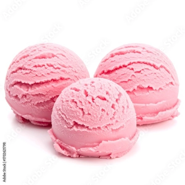 Obraz Three scoops of pink ice cream