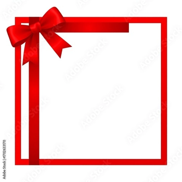 Obraz Red ribbon bow frame