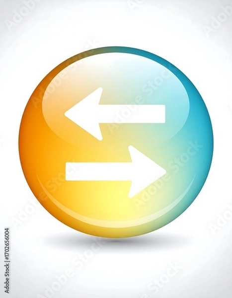 Obraz Colorful button with double arrows