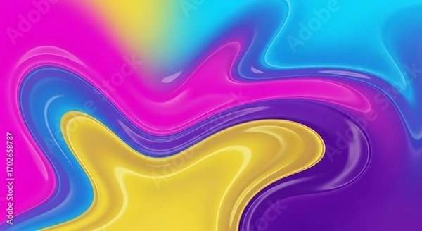 Obraz Vibrant Swirling Abstract Liquid Gradient Background with Neon Colors.