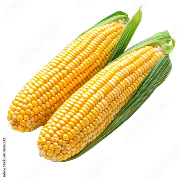 Obraz Ripe corn cob isolated on transparent background