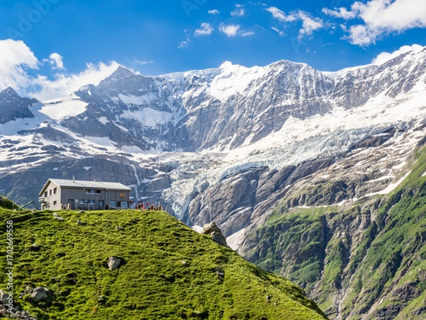 Obraz Bäregg hut in Swiss alps, Europe